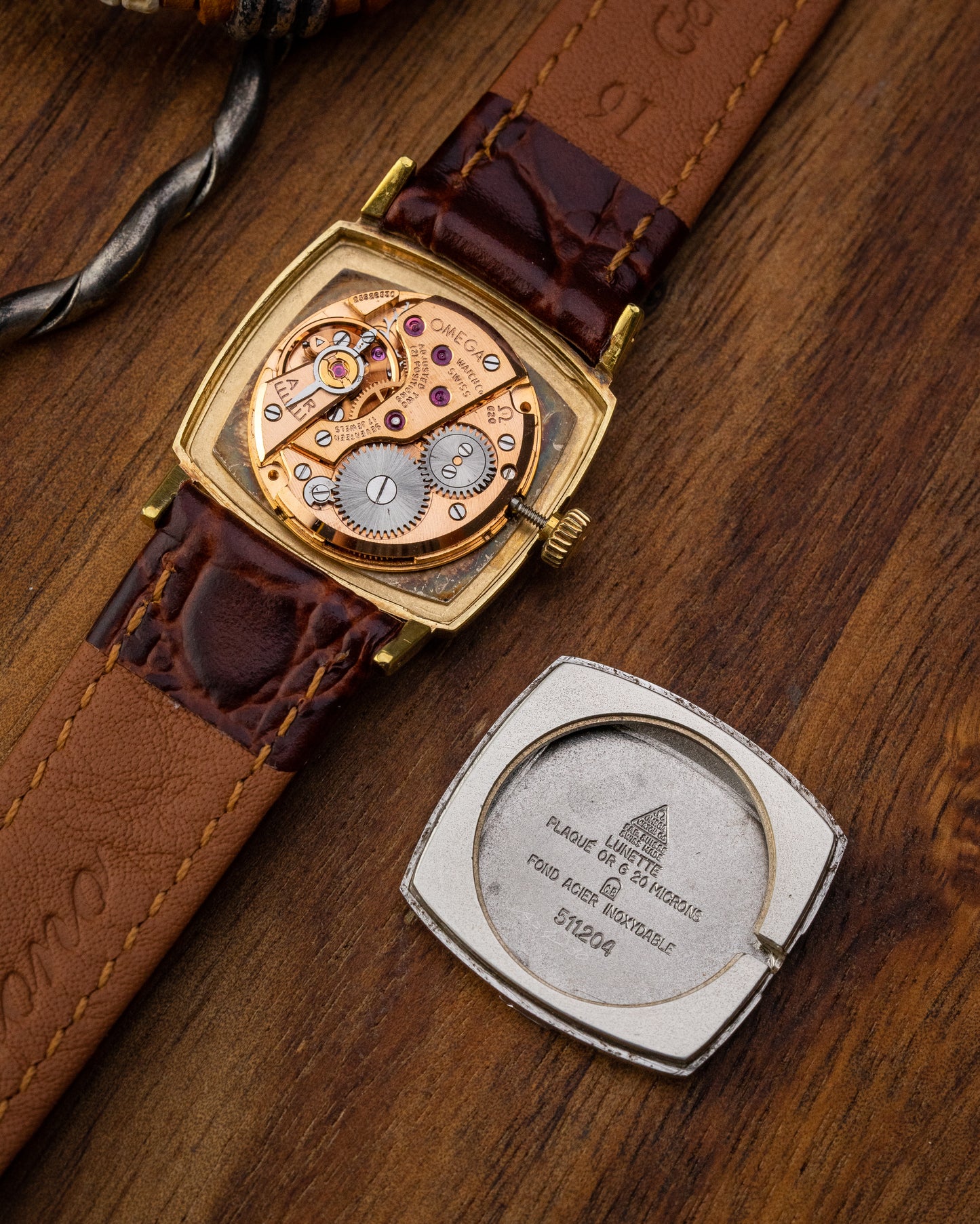 Omega De Ville Mini "Square-Cushion" Roman dial Gold Ref. 511.204 (Cal. 620)