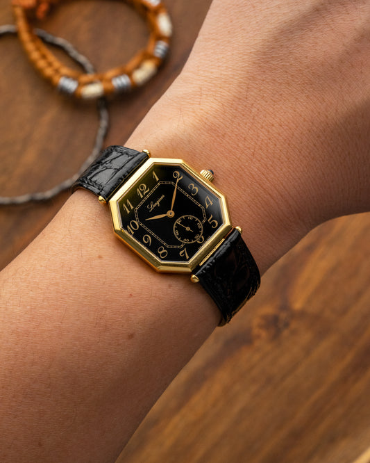 Longines "Octagonal" Black Breguet dial Gold Ref. 3209 (Cal. 846.4)