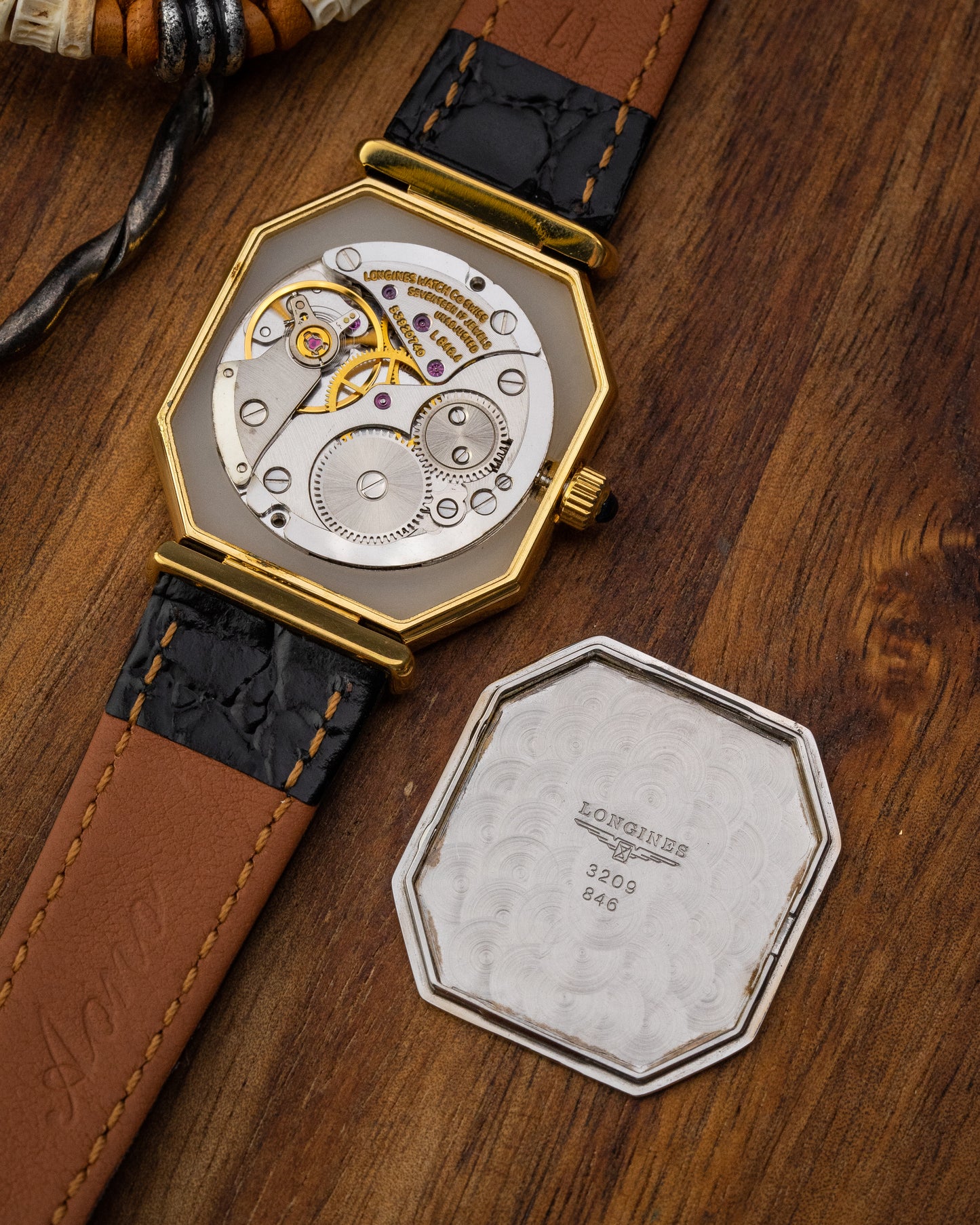 Longines "Octagonal" Black Breguet dial Gold Ref. 3209 (Cal. 846.4)
