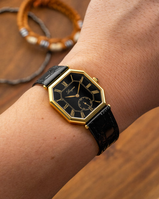 Longines Octagonal Black Roman dial Gold Ref. 3209 (Cal. 846.4)