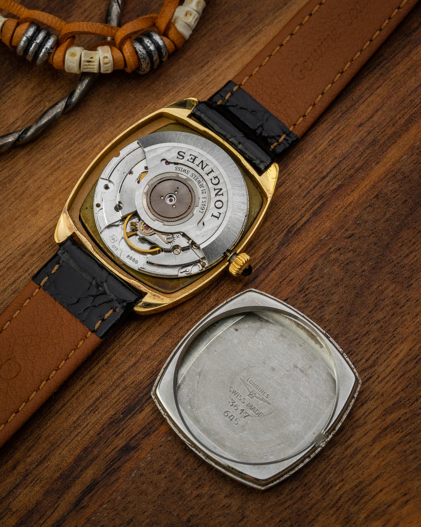 Longines Tonneau Automatic “Diamond Pip” Black dial Gold Ref. 3617 (Cal. 645.1)