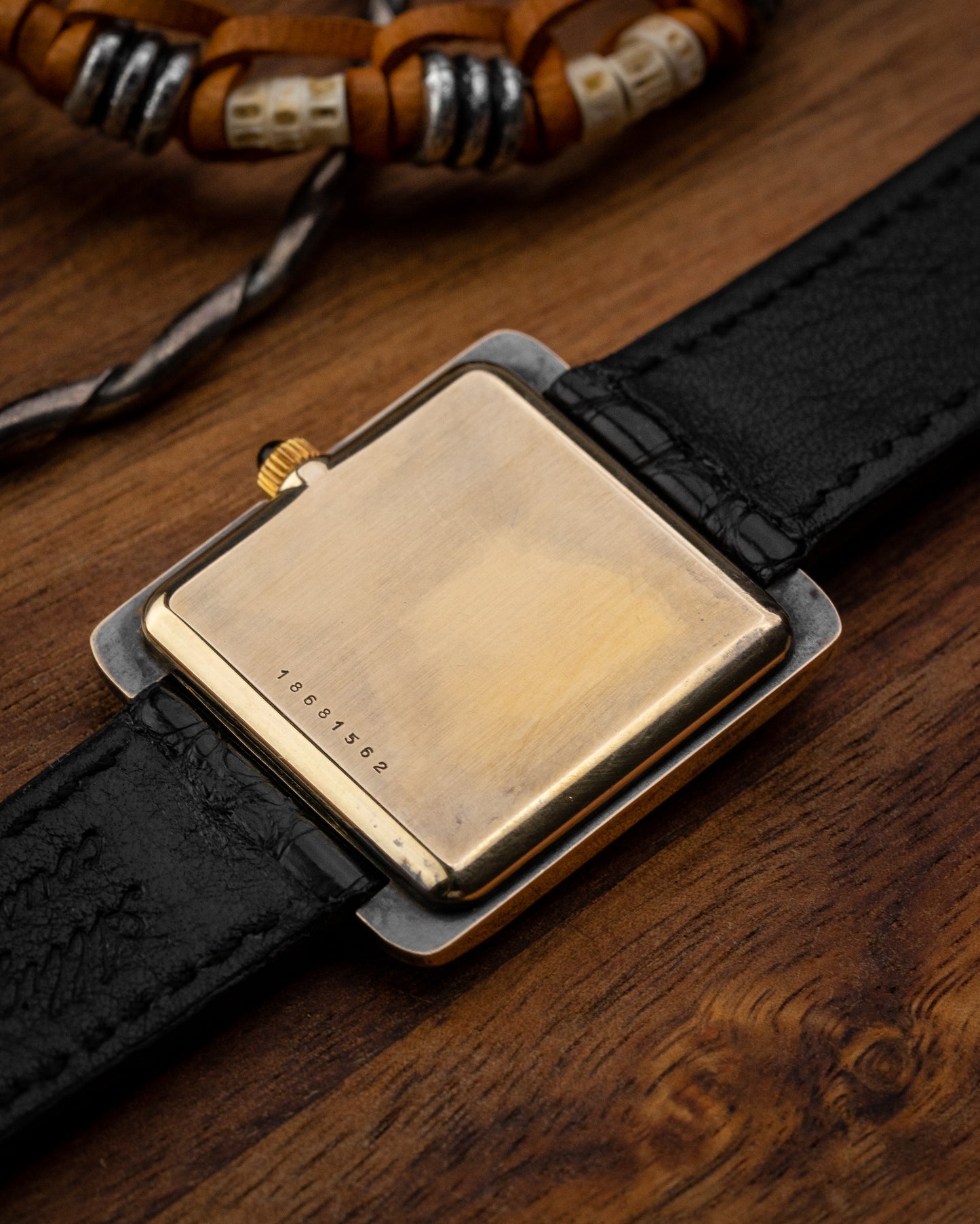 Longines Vermeil Square "Gondolo" Black dial 925 Silver Case Ref. 4183 (Cal. 847.3)