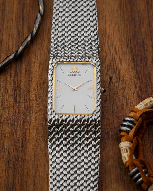 Credor Seiko Rectangular Frosty dial Ref. 2F70-5330