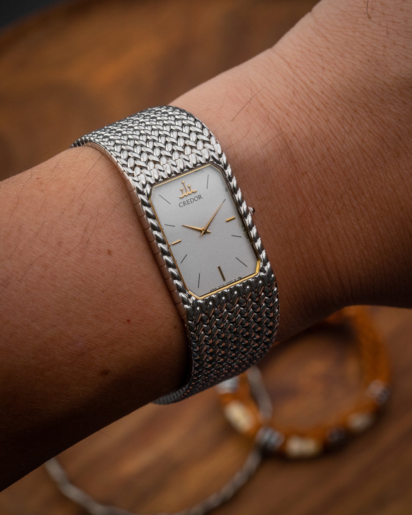 Credor Seiko Rectangular Frosty dial Ref. 2F70-5330