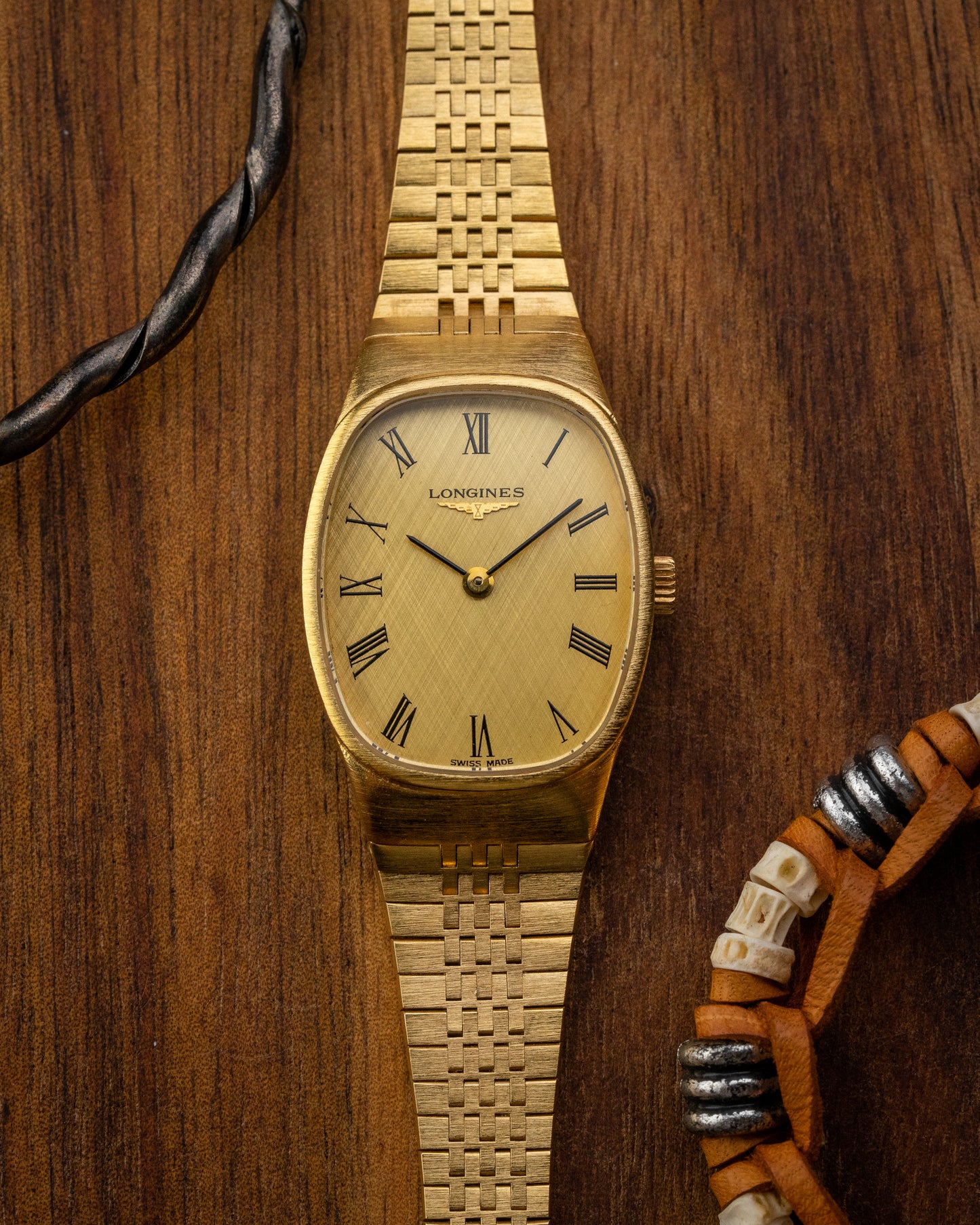 Longines Ellipse Textured Roman dial Gold Ref. 4146 (Cal. 817.4)