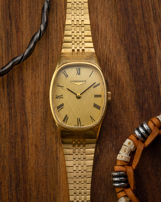 Longines Ellipse Textured Roman dial Gold Ref. 4146 (Cal. 817.4)