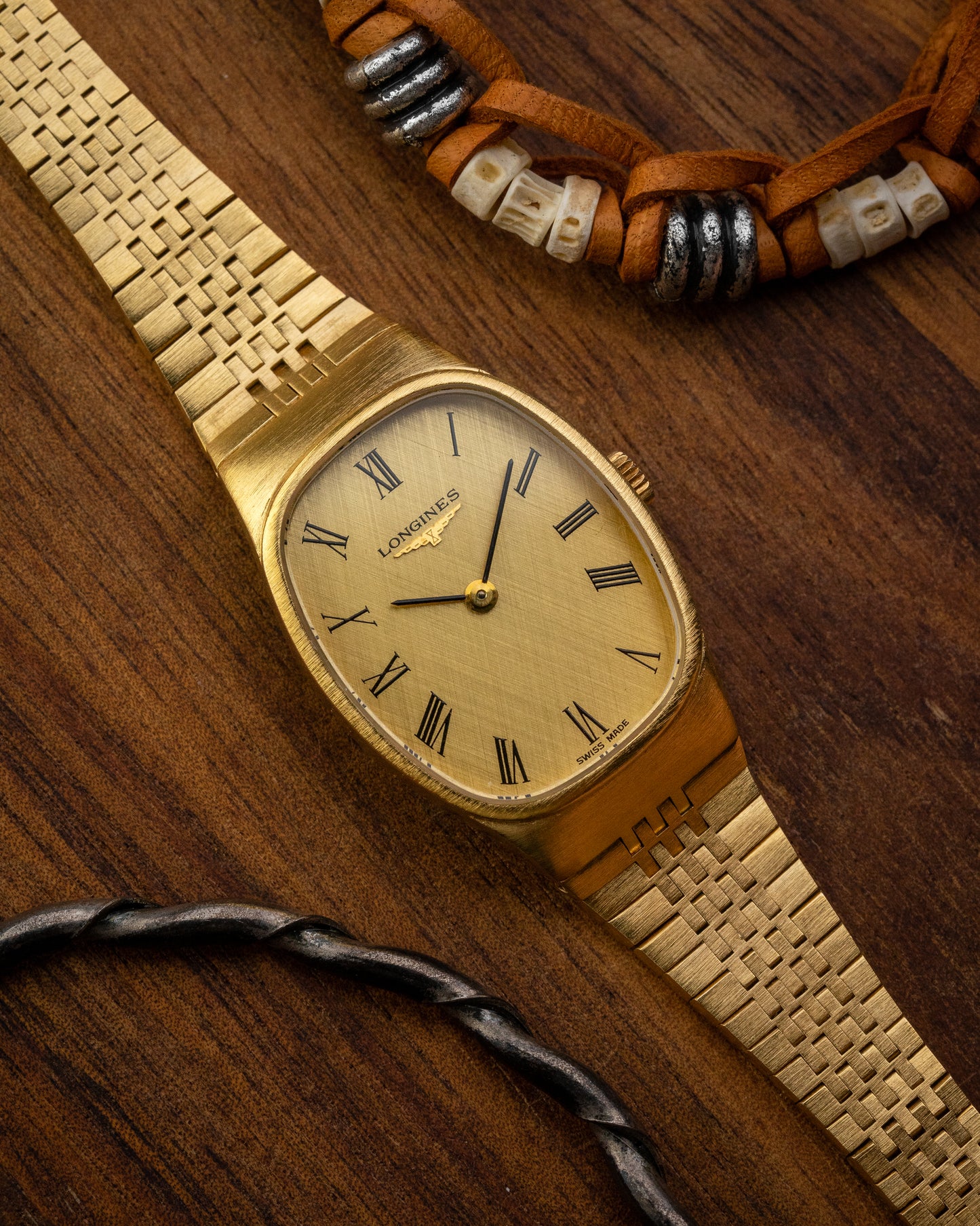 Longines Ellipse Textured Roman dial Gold Ref. 4146 (Cal. 817.4)