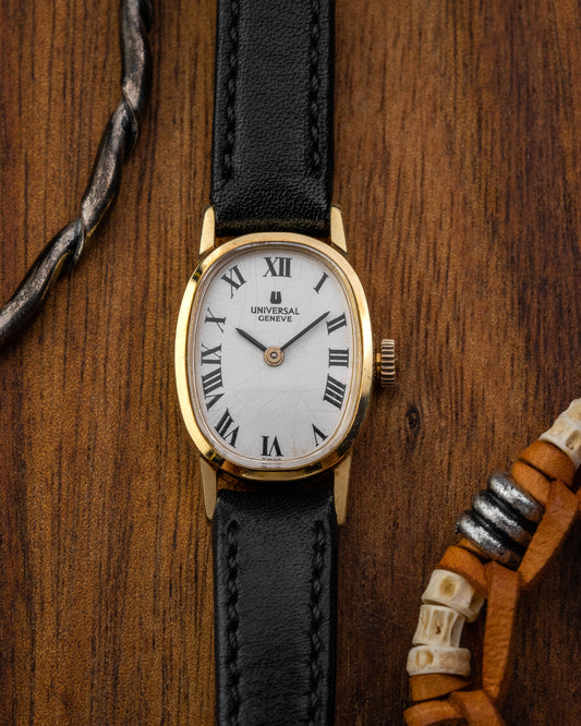 Universal Geneve “Mini Ellipse” 14k Solid Gold Roman dial Ladies (Cal. 11)