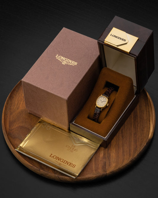 Longines "mini-Ellipse" Birch dial Gold Ladies Full Box Set Ref. 4282 (Cal. 817.4)