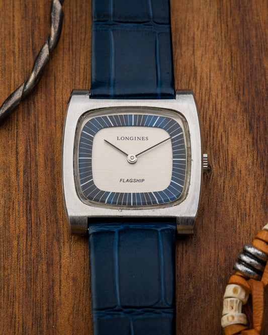 Longines Flagship "Square Cushion" Blue Racetrack dial Ref. 8416-7 (Cal. 847.3)