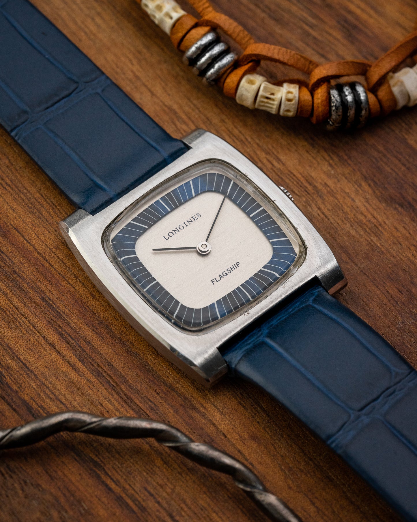 Longines Flagship "Square Cushion" Blue Racetrack dial Ref. 8416-7 (Cal. 847.3)