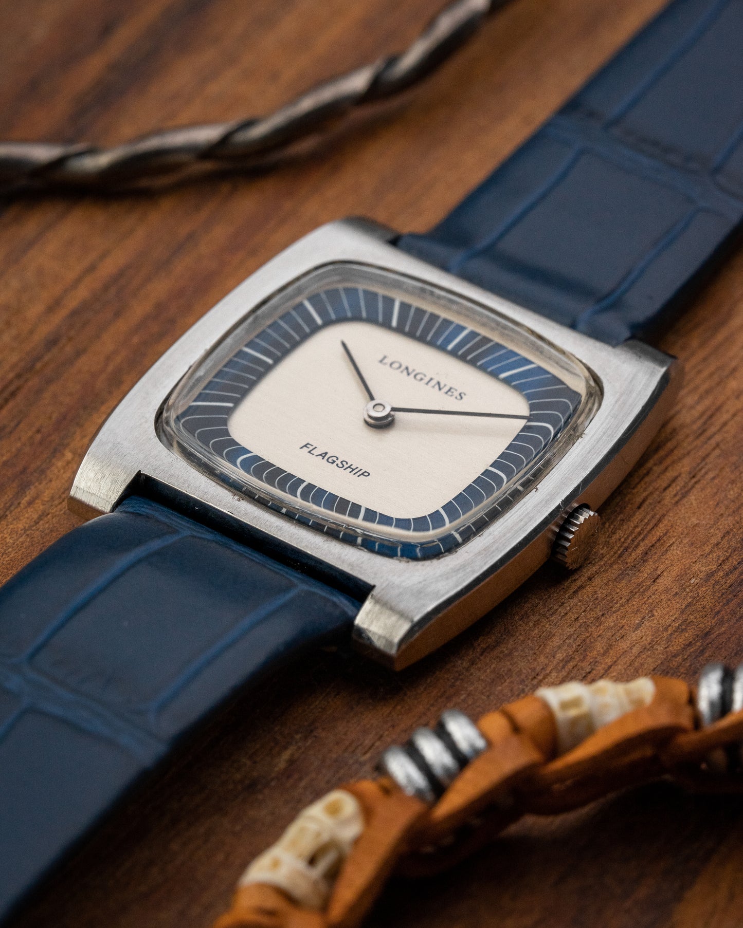 Longines Flagship "Square Cushion" Blue Racetrack dial Ref. 8416-7 (Cal. 847.3)
