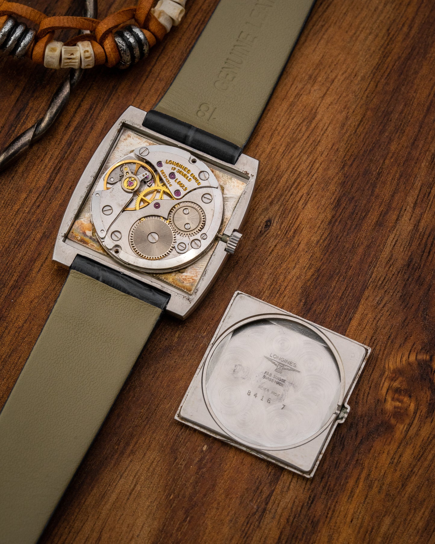 Longines Flagship "Square Cushion" Blue Racetrack dial Ref. 8416-7 (Cal. 847.3)