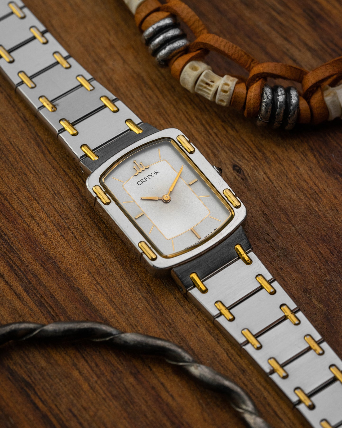 Credor Seiko "Bamboo" Ladies 18KT Gold links 2F70-5600