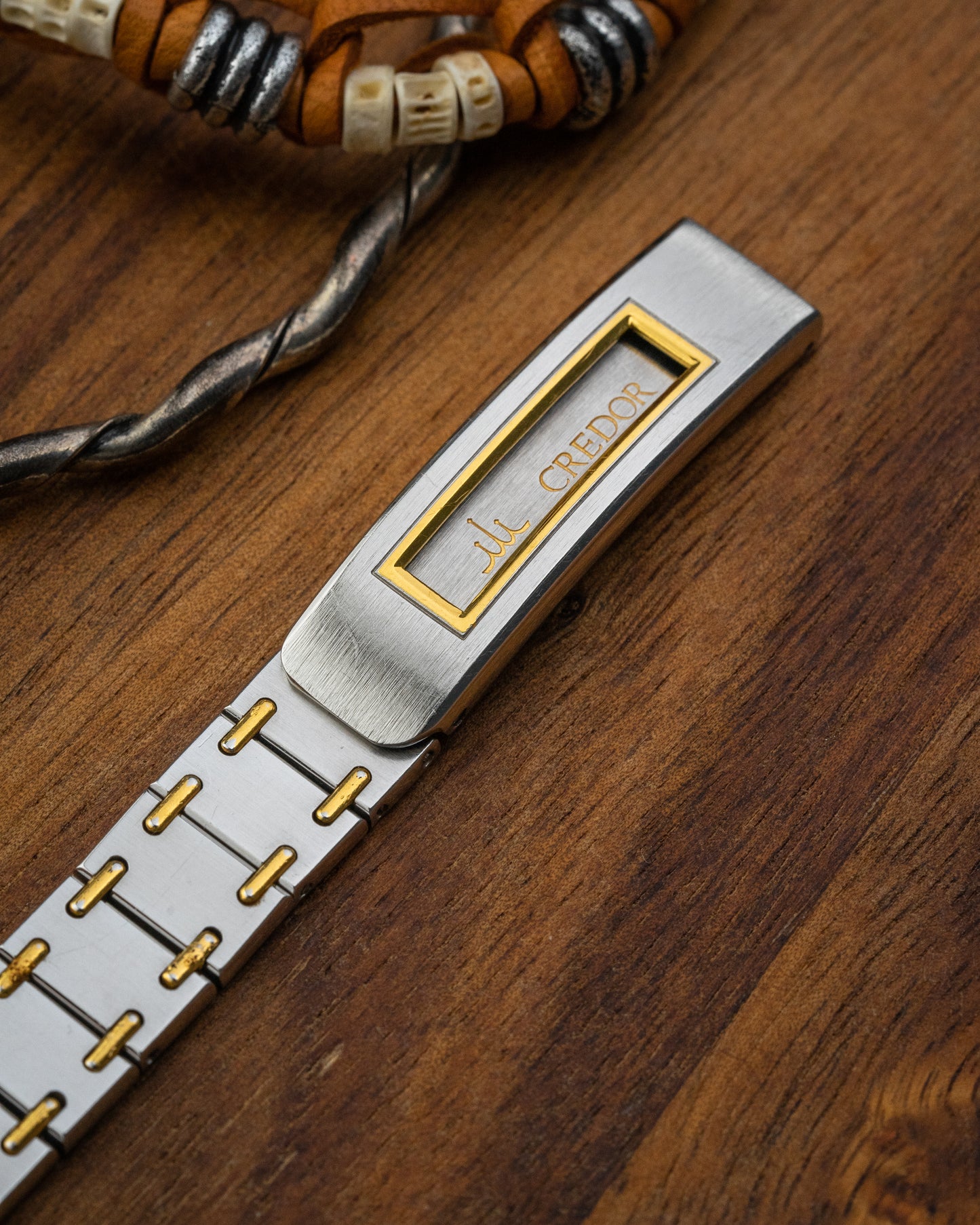 Credor Seiko "Bamboo" Ladies 18KT Gold links 2F70-5600