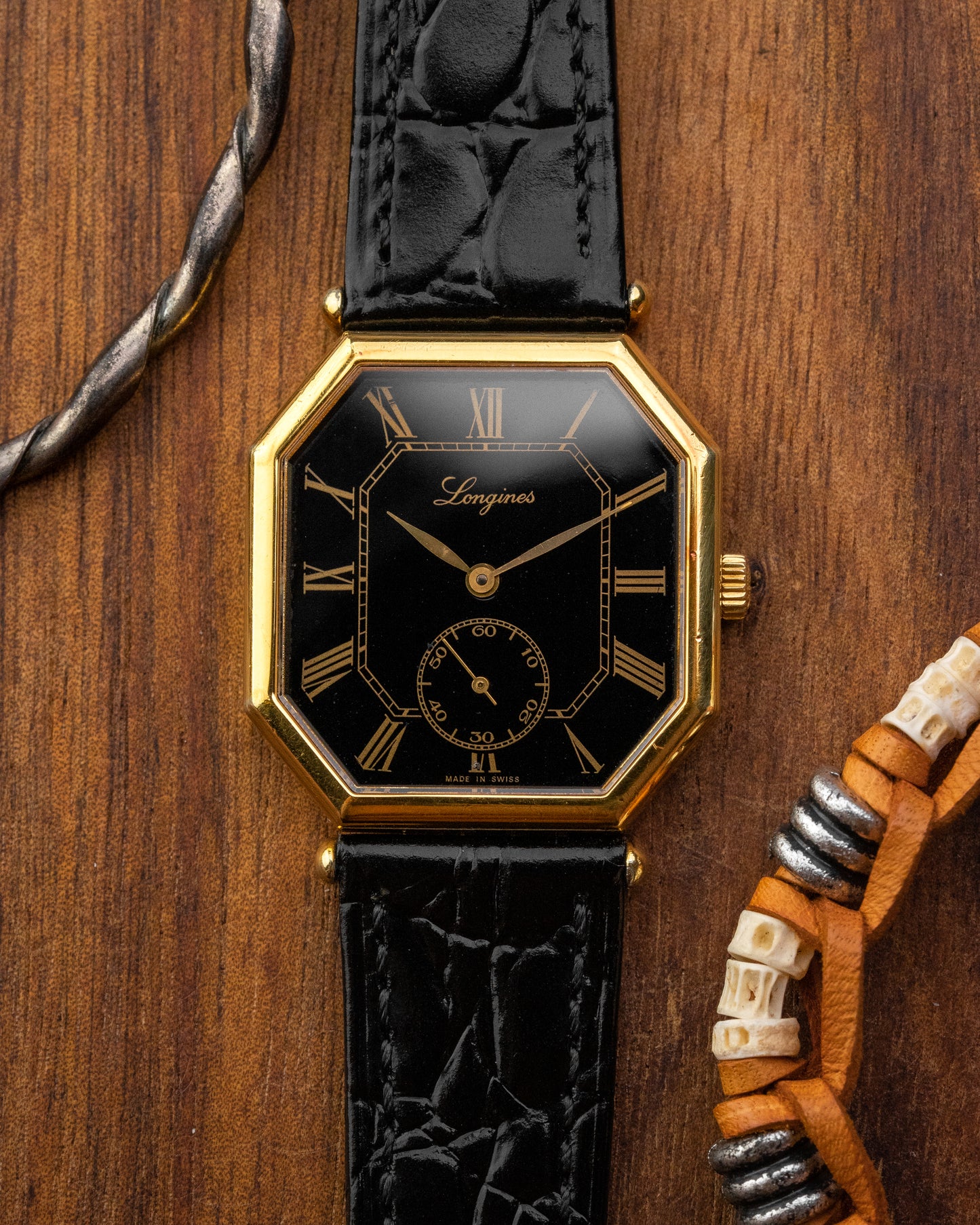 Longines Octagonal Black Roman dial Gold Ref. 3209 (Cal. 846.4)