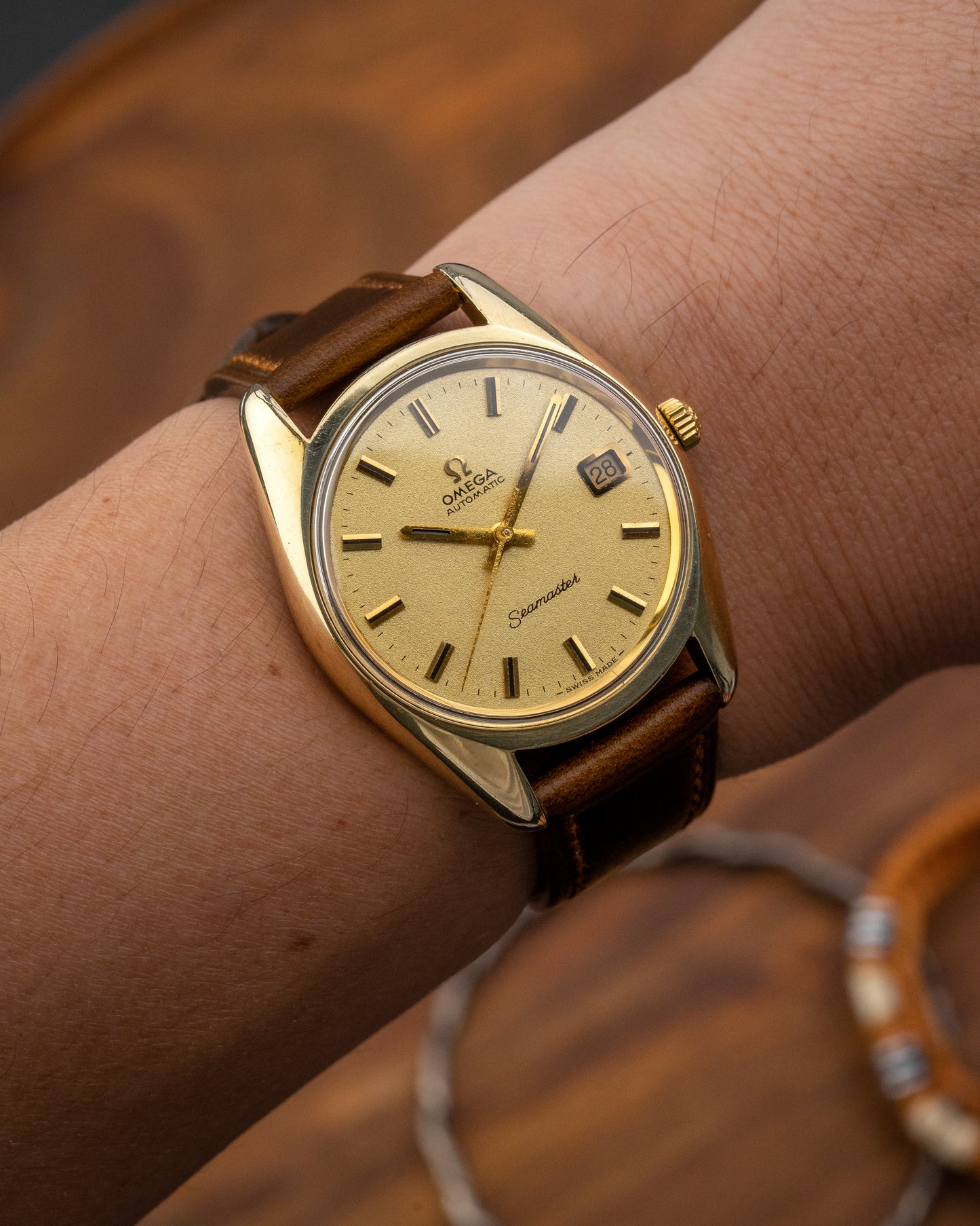Omega Seamaster Automatic Date "Sparkle" dial Gold Capped Ref. 166.067 (Cal. 565)