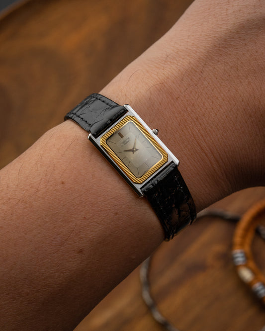 Credor Seiko "Tank" 14KT Gold Bezel 6730-5100