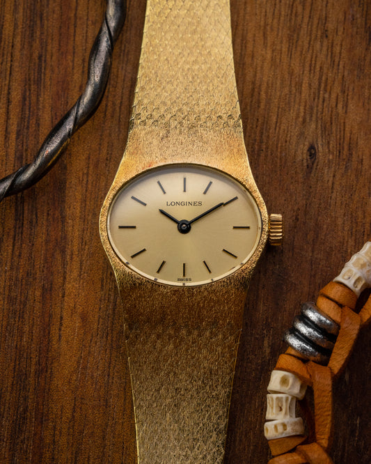 Longines Oval Oblong Integrated Bracelet Ladies Gold Ref. 4002 (Cal. 5602)