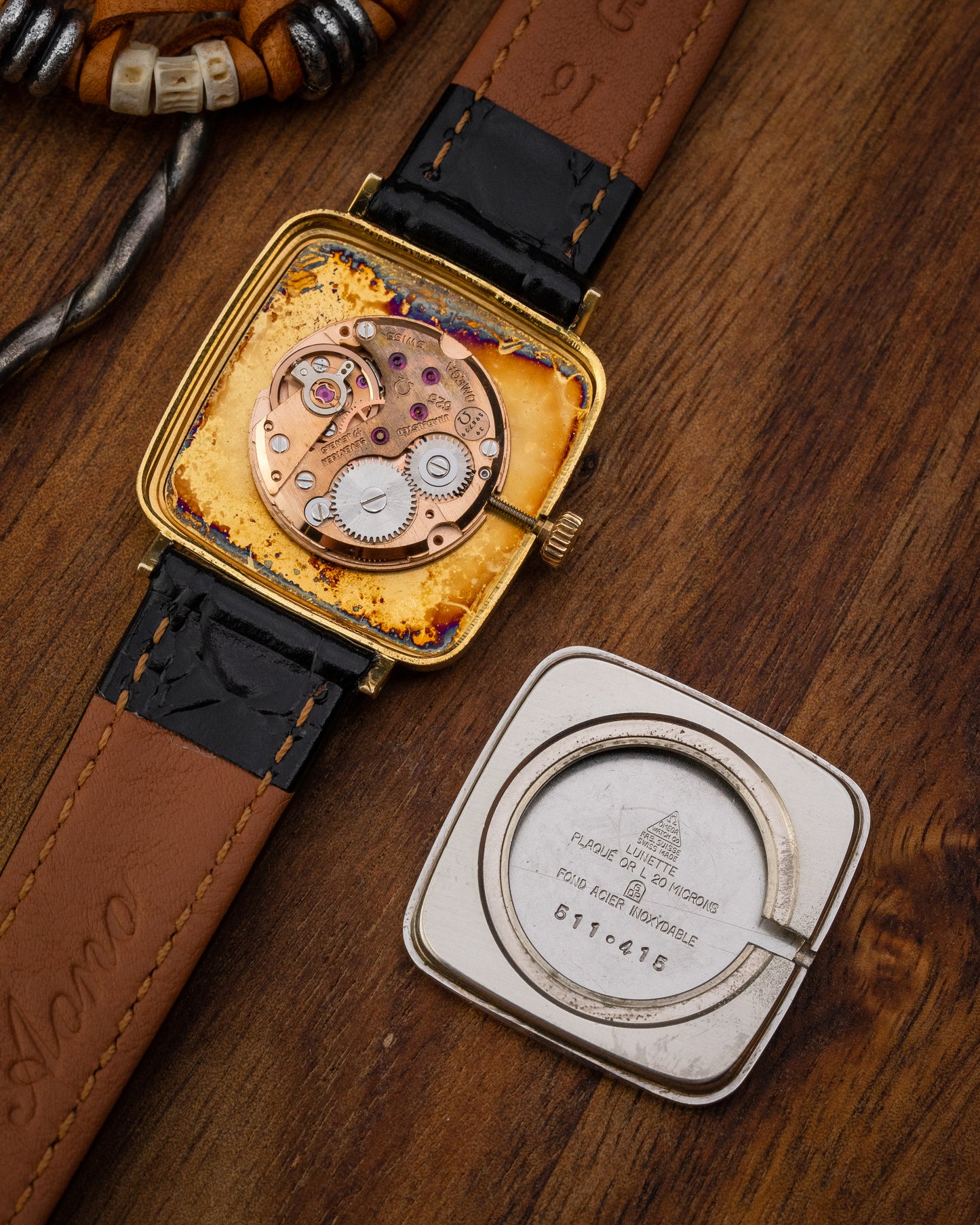 Omega Geneve "Square TV" Roman dial Gold Ref. 511.415 (Cal. 625)