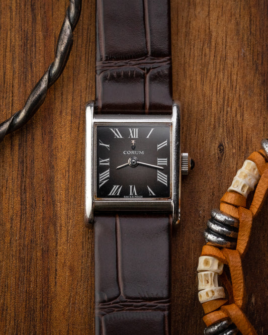Corum "Tank" Brown Gradient Roman dial Ladies Ref. 15158 (Cal. ETA 2412)