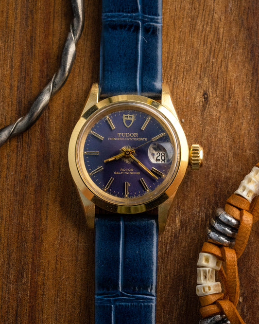 Tudor Princess Oysterdate "Lavender" dial Gold Ladies Ref. 7616/1 (Cal. ETA 2651)