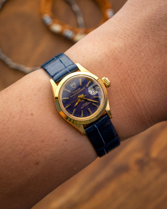 Tudor Princess Oysterdate "Lavender" dial Gold Ladies Ref. 7616/1 (Cal. ETA 2651)