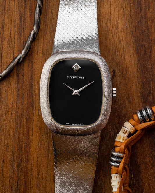 Longines Ellipse "Diamond Pip" Black dial Integrated Bracelet Ref. 4178 (Cal. L847.4)