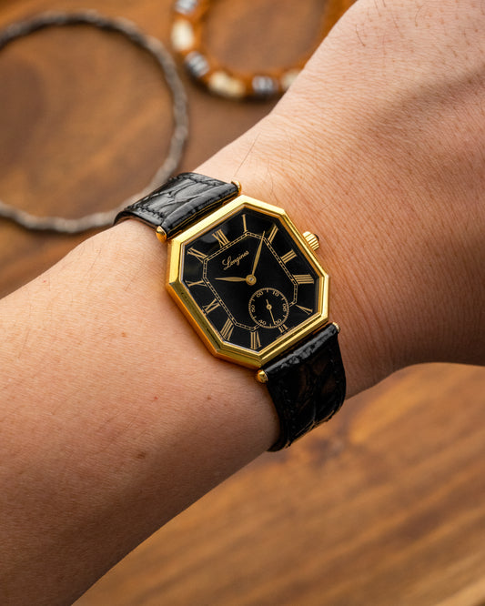 Longines Octagonal Black Roman dial Gold Ref. 3209 (Cal. 846.4)