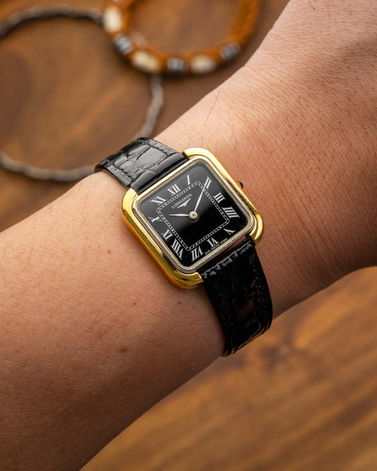 Longines "Square TV" Black Roman dial Ref. 5086 (Cal. 5602)