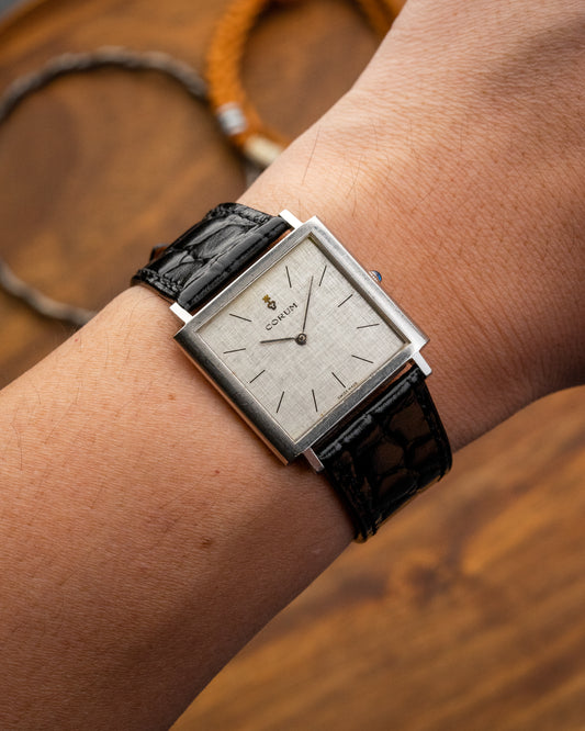 Corum Peseux Square Linen dial Ref. 57155 (Cal. 7001)