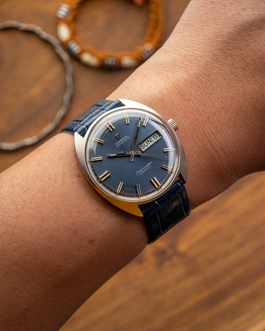 Omega Seamaster Cosmic Automatic "Day-Date" Blue dial Ref. 166.026 (Cal. 762)