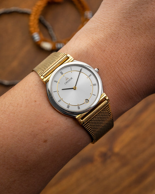 Credor Seiko "S. Steel + 18K Lugs" Super-Slim Date 7779-6000