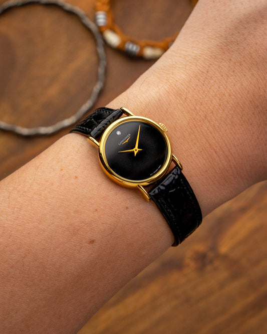 Longines "Diamond Pip" Black dial Gold Ref. 4280 (Cal. L817.4)