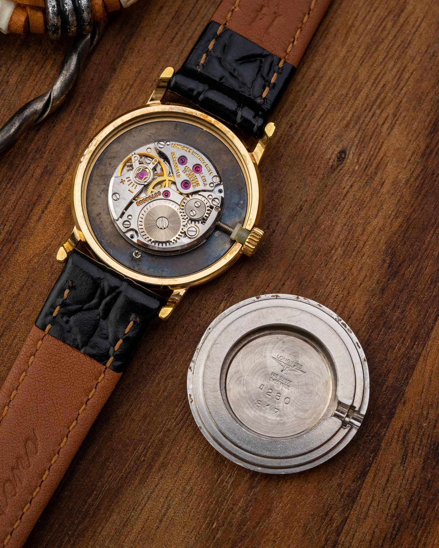 Longines "Diamond Pip" Black dial Gold Ref. 4280 (Cal. L817.4)