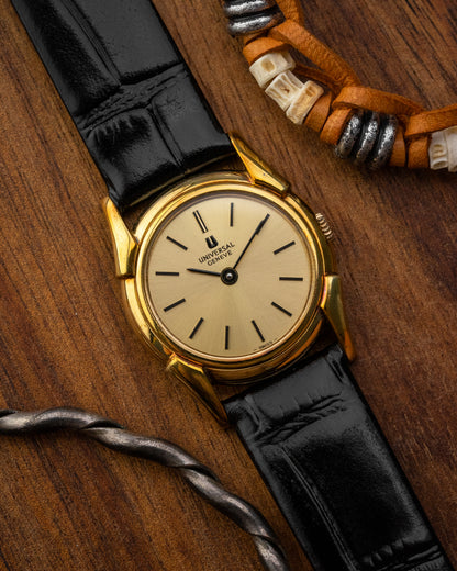Universal Geneve Mini "Bull Horn" Fancy Lugs Gold Ref. 542680 (Cal. 1-42)