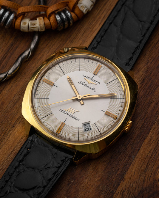 Longines Ultra-Chron “Sector Cushion” Automatic Date Gold Ref. 8456-1 (Cal. 6651)