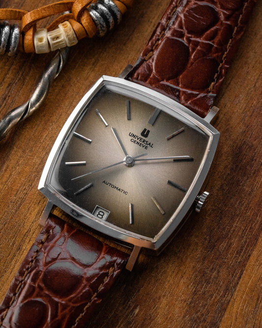 Universal Geneve Automatic Date "Square Cushion" Brown dial Ref. 871100 (Cal. 71)