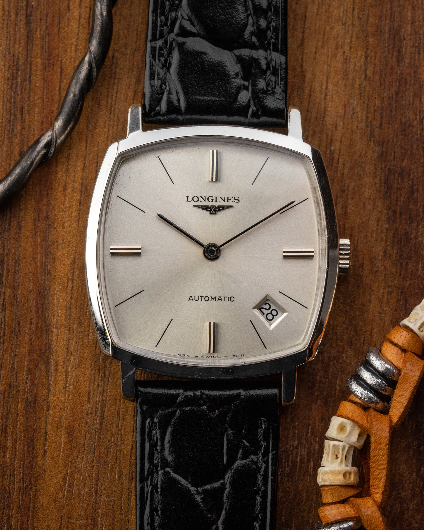 Longines "Square-Cushion" Automatic Date Ref. 3611 (Cal. L634.1)