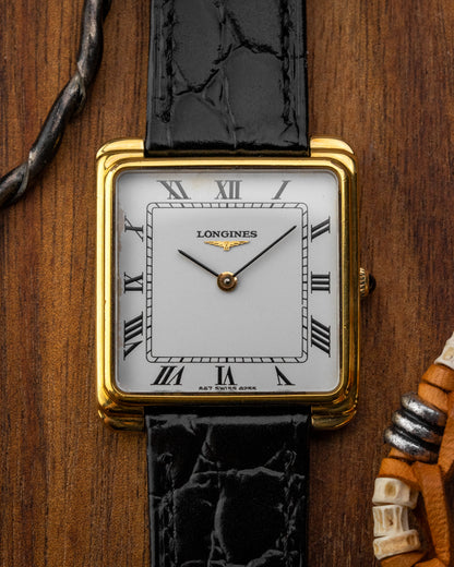 Longines Square "Gondolo" White Roman dial Gold Ref. 4255 (Cal. 847.4)