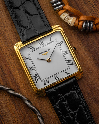 Longines Square "Gondolo" White Roman dial Gold Ref. 4255 (Cal. 847.4)