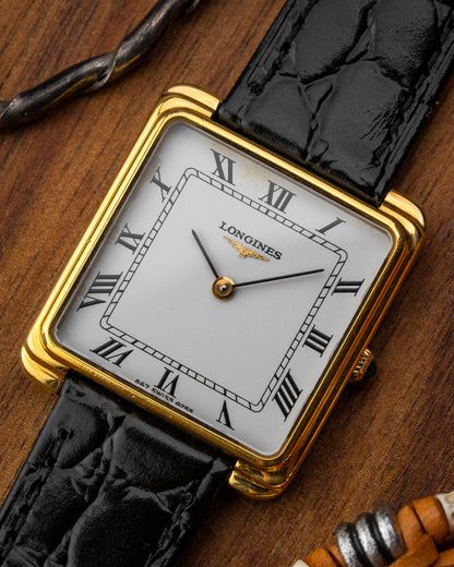Longines Square "Gondolo" White Roman dial Gold Ref. 4255 (Cal. 847.4)