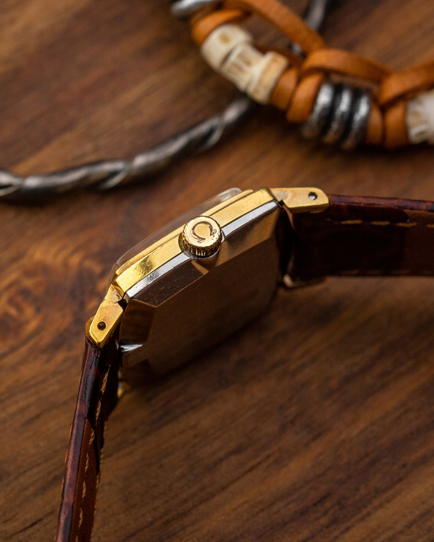 Omega De Ville Mini "Square-Cushion" Roman dial Gold Ref. 511.204 (Cal. 620)