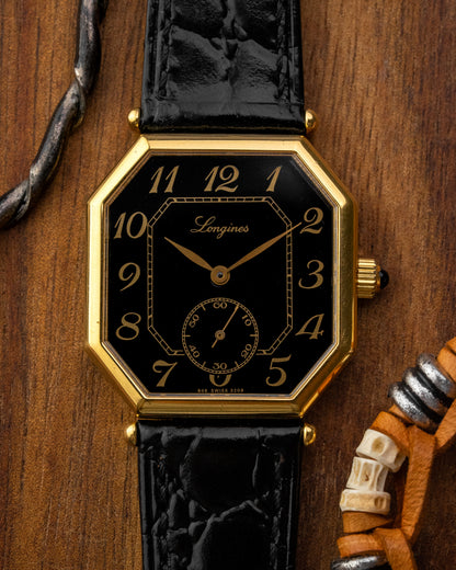 Longines "Octagonal" Black Breguet dial Gold Ref. 3209 (Cal. 846.4)