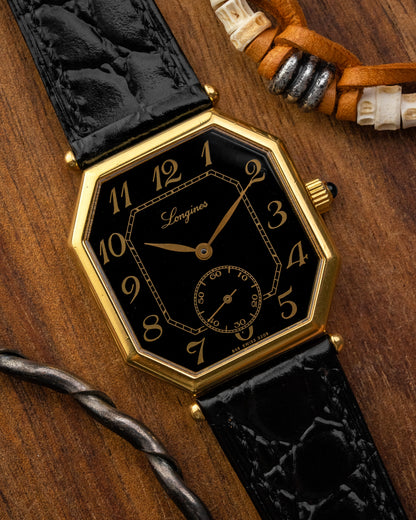 Longines "Octagonal" Black Breguet dial Gold Ref. 3209 (Cal. 846.4)