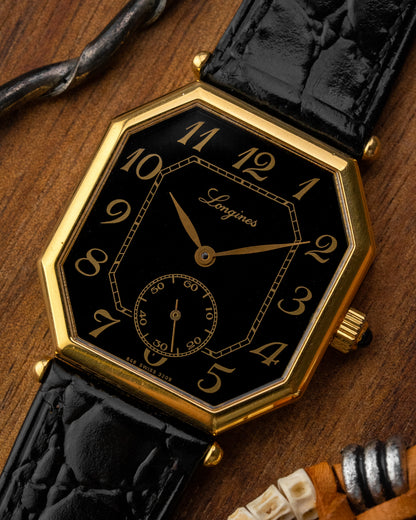 Longines "Octagonal" Black Breguet dial Gold Ref. 3209 (Cal. 846.4)