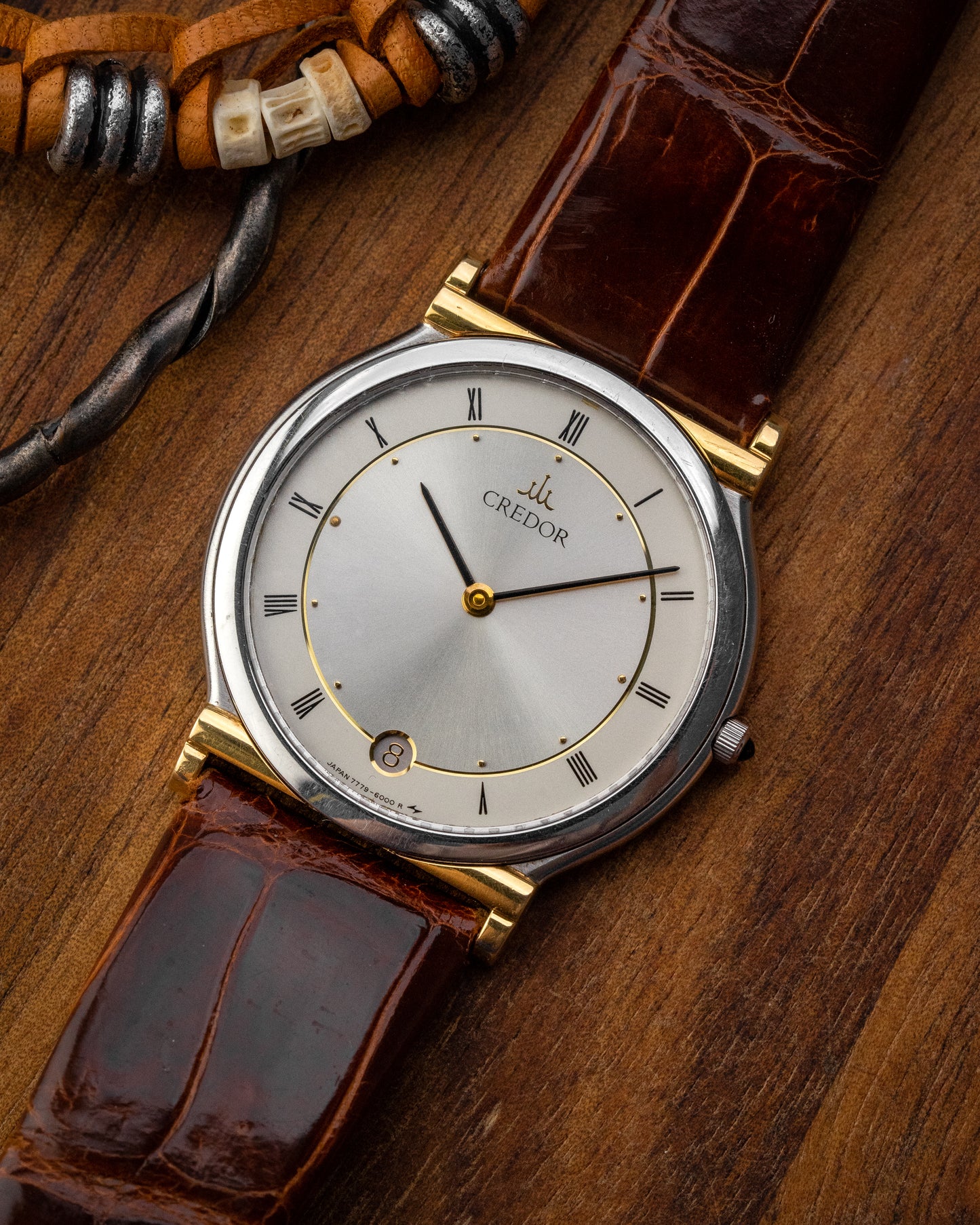 Credor Seiko "S. Steel + 18K Lugs" Super-Slim Date 7779-6000
