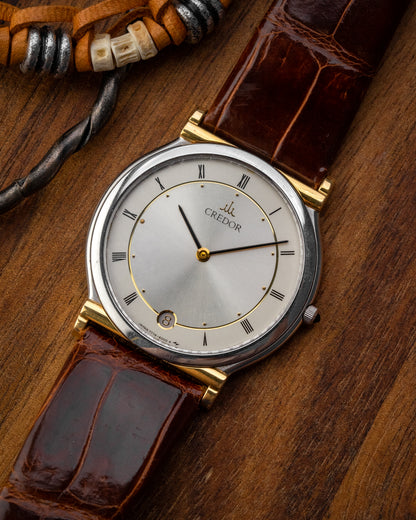 Credor Seiko "S. Steel + 18K Lugs" Super-Slim Date 7779-6000