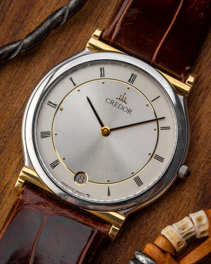 Credor Seiko "S. Steel + 18K Lugs" Super-Slim Date 7779-6000