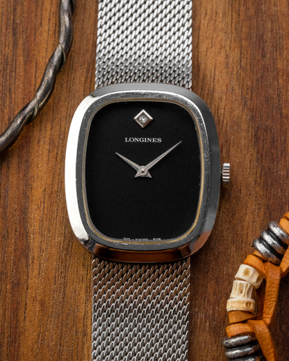 Longines Ellipse "Diamond Pip" Black dial Integrated Bracelet Ref. 4178 (Cal. L847.4)